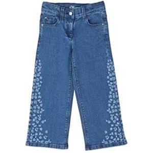 s.Oliver Meisjes Wide Leg: Jeans met bloemenpatroon, blauw, 122 cm