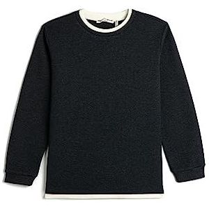 Koton Boys Basic Sweatshirt Crew Neck Long Sleeve Soft Touch Ribbed, marineblauw (720), 11-12 jaar