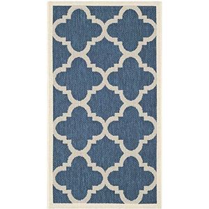 Safavieh Binnen en buiten tapijt, CY6243, geweven polypropyleen, marineblauw/beige, 120 x 180 cm