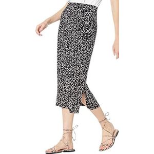 Amazon Essentials Dames pull-on gebreide midi-rok (verkrijgbaar in grote maten), zwart-wit abstract dier, M