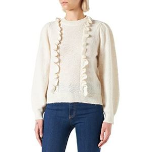 PIECES Dames PCMARLEY LS O-hals Knit BC pullover, antiek wit, S