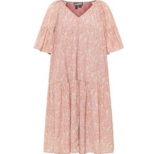 DreiMaster Vintage dames brede midi-jurk 37223961-DR050, ROSA meerkleurig, S, Roze, meerkleurig., S