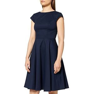 Oliceydress Rockabilly vintage jurk voor dames, Veelkleurig (marine), XS