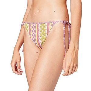 women'secret Dames Omkeerbare bikinibroekje met twee prints, zijbanden met kralen Niet van toepassing, Paars en Lila, M