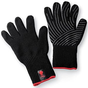 Weber Premium Handschoenen - Klein/Medium | Hittebestendige Werkhandschoenen & Ovenhandschoenen | Wasbaar | Met Een Flexibele Siliconen Grip | Hoogwaardige Barbecueaccessoires - Zwart (6669)
