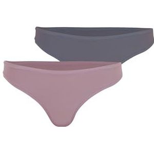 ATHENA - Set van 2 tanga's voor dames, Easy Seconde Skin, Taupe roze/grijs, L-XL