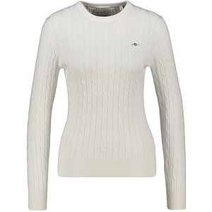 GANT Dames Stretch Cotton Cable C-Neck Trui, Eggshell, Standaard, Eggshell., S