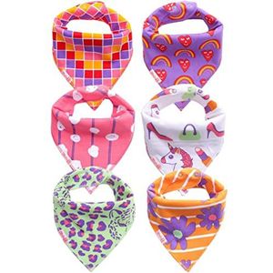 Bandana puntsslab KliederZ | kwijlslab meisjes | set 6 stuks baby slabbers