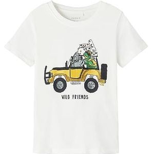 NAME IT Nmmkrister Ls Top Box Shirt met lange mouwen voor babyjongens, wit alyssum, 86 cm