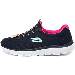 Skechers SUMMITS dames Sneaker, Blue Navy Pink, 36.5 EU
