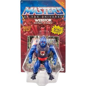 Masters of the Universe Origins Actiefiguur, Webstor, verzamelobject, MOTU Meester van de Ontsnapping, 16 beweegbare gewrichten, 14 cm, met accessoires, HYD22