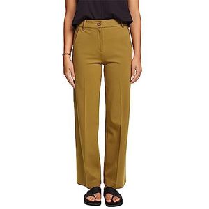 ESPRIT Punto-jersey-broek met rechte pasvorm, olijfgroen, 32W x 30L