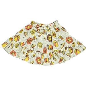 Småfolk Meisjesrok met Summer Vacation Symbolen, crème, 3-4 Jaren