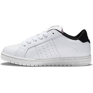 DC Shoes Striker-Leather Shoes for Kids Sneaker, White/Black/Gum, 33 EU