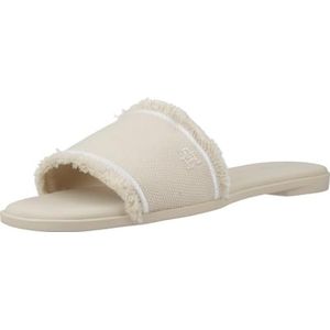 Tommy Hilfiger - Damessandalen - Beige Muslin - Plat - Canvas