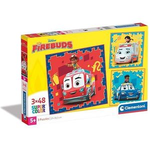 Clementoni Puzzel Square Firebuds Disney 3 Puzzel Met 48 Stukjes - Supercolor Puzzel Voor Kinderen, Gemaakt In Italië 25311