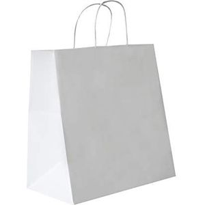 Carte Dozio Shopper van brandstof met vierkante bodem, wit, gedraaide handgreep, voor cm 27 + 17 x 29 cm, 250 stuks
