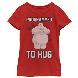 Disney Little Big Hero Six Programmed to Hug Girls T-shirt met korte mouwen, Rood, M, Rood, M