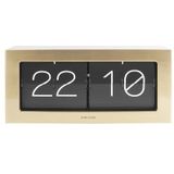 Karlsson - Wall / Boxed Flip XL - Klok - Goud - Metaal - 37 x 17,5 cm