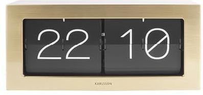 Karlsson - Wall / Boxed Flip XL - Klok - Goud - Metaal - 37 x 17,5 cm
