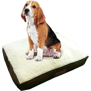 Ellie-Bo Hond Bed met Faux Suede en Schapenvacht Topping voor Hond Kooi/Kat Medium 76,2 cm, 71x48x10cms to fit 30 inch Medium Ellie-Bo Cage, BRON