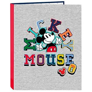 Safta Mickey Mouse Only One map met 4 ringen, ideaal voor kinderen van alle leeftijden, comfortabel en veelzijdig, kwaliteit en duurzaamheid, 26,5 x 33 cm, marineblauw