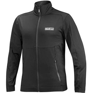 Sparco 01366NR1S, sweatshirt met ritssluiting, volledige maat, zwart, uniseks, volwassenen, meerkleurig, 42/50 EU, 50 hojas, Small