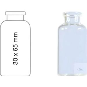 Macherey & Nagel ML-7161 Glas Headspace Rolrandfles, 25 ml capaciteit, 65 mm hoogte x 30 mm diameter, helder, 100 stuks