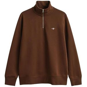 GANT REG Shield Half Zip Sweat, Mahogany Brown, S