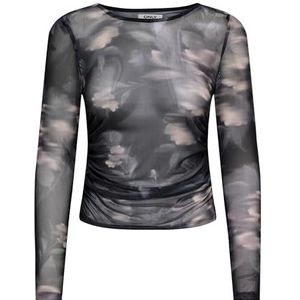 Onlkaya - Life Ls Ruching Mesh Top - Twilight Mauve - Top