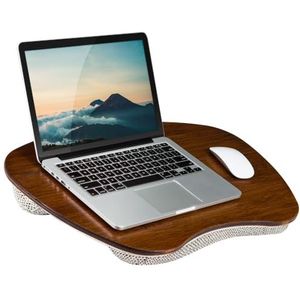LAPGEAR Extra groot bamboe schootbureau - kastanje - geschikt voor laptops tot 17,3 inch - Stijl nr. 91692