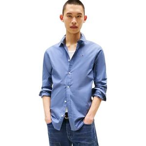 Tommy Jeans - Herenhemd - Grijs - Stretch - Slim Fit