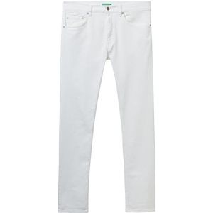 United Colors of Benetton Heren Pantalone 4PTUUE00S Jeans, Bianco Denim 101, One Size, Bianco Denim 101, One Size