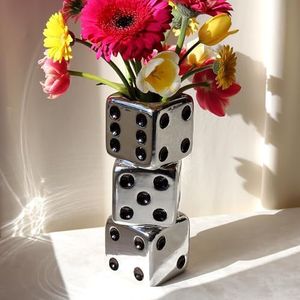 Reimagine Discovery Triple Dice Vaas (zilveren body + zwarte stippen)