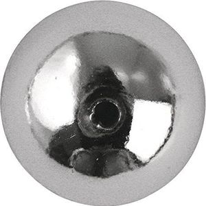 Rayher 1630622 plastic ronde kralen, diameter 10 mm, zilver