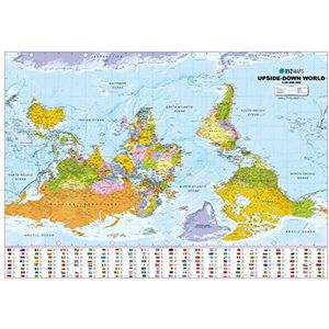 Ondersteboven Grote Wereld Politieke 1:30 miljoen Wall Map -Paper