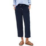 Cecil Dames 3/4 wide leg mousseline broek in Blauw, Gr: XXL