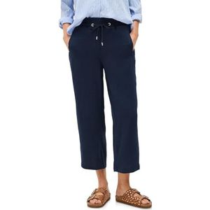 Cecil Dames 3/4 wide leg mousseline broek in Blauw, Gr: XXL
