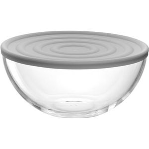 LEONARDO HOME CUCINA Schaal, 1 stuk, veelzijdige glazen schaal met deksel, voor bewaren, vers houden en serveren, geschikt voor dagelijks gebruik, perfect voor voorraad en eettafel, hoogte 13 cm