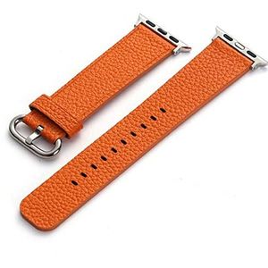 SUPERIXO Vintage leren bandjes, compatibel met Apple Watch 42 mm, 44 mm, 45 mm, vervangende band, smartwatch-armband, oranje