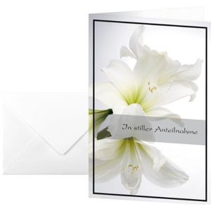 Sigel rouwkaarten wit amaryllis DS006 kleur