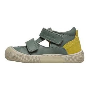 Naturino Halfopen sandalen van leer en suède, Groen, 22 EU
