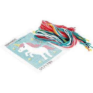 Vervaco borduurpakket eenhoorn, borduurbeeld voorgetekende verpakking voor borduurwerk, vooraangeduid, katoen, meerkleurig, 12,5 x 16 x 0,3 cm