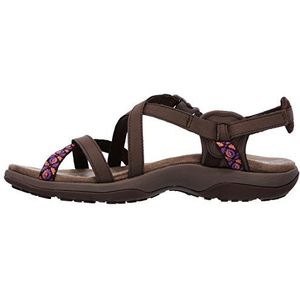 Skechers Dames Reggae Slim-Vacay Slingback sandalen, Chocolate Duraleather Webbing, 39 EU