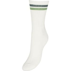 VERO MODA VMMEL STRIPE SPORTY SOCKS NOOS, Sneeuwwit/Stripes: balsem groen/forest shade, Eén Maat