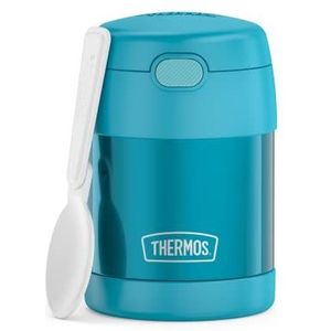 Thermos Kids FUNTAINER FOOD JAR 0,30 l, ocean teal, thermohouder voor eten met lepel voor kinderen, 5 uur warm / 7 uur koud, absoluut dicht voor soep, muesli, pauze