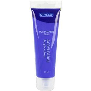 Stylex 28644 - acrylverf op waterbasis, 83 ml tube in ultramarijnblauw, mat, hoge dekkings- en kleurkracht, lichtbestendig, sneldrogend en waterdicht