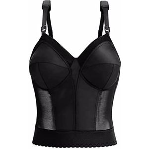 Exquisite Form womens Back Close Longline Bra, Black, 44D US