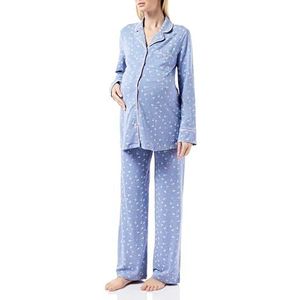 Dagi Dames Cotton Maternity pyjama set, blauw, S, blauw, S