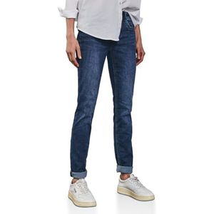 Jeans - Dark Blue Wash - Met Riemlussen - Met Patches - Met Stretch